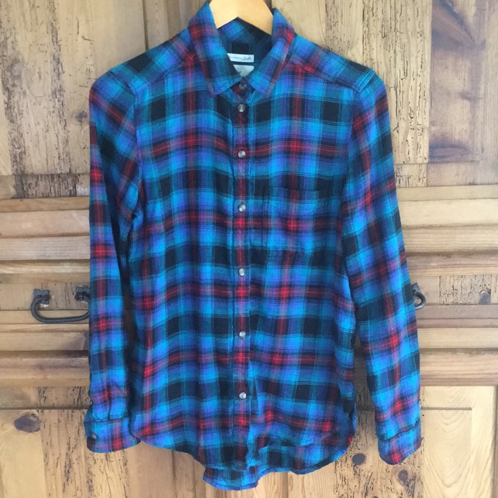American Eagle Boyfriend Flannel Button Down Sz S